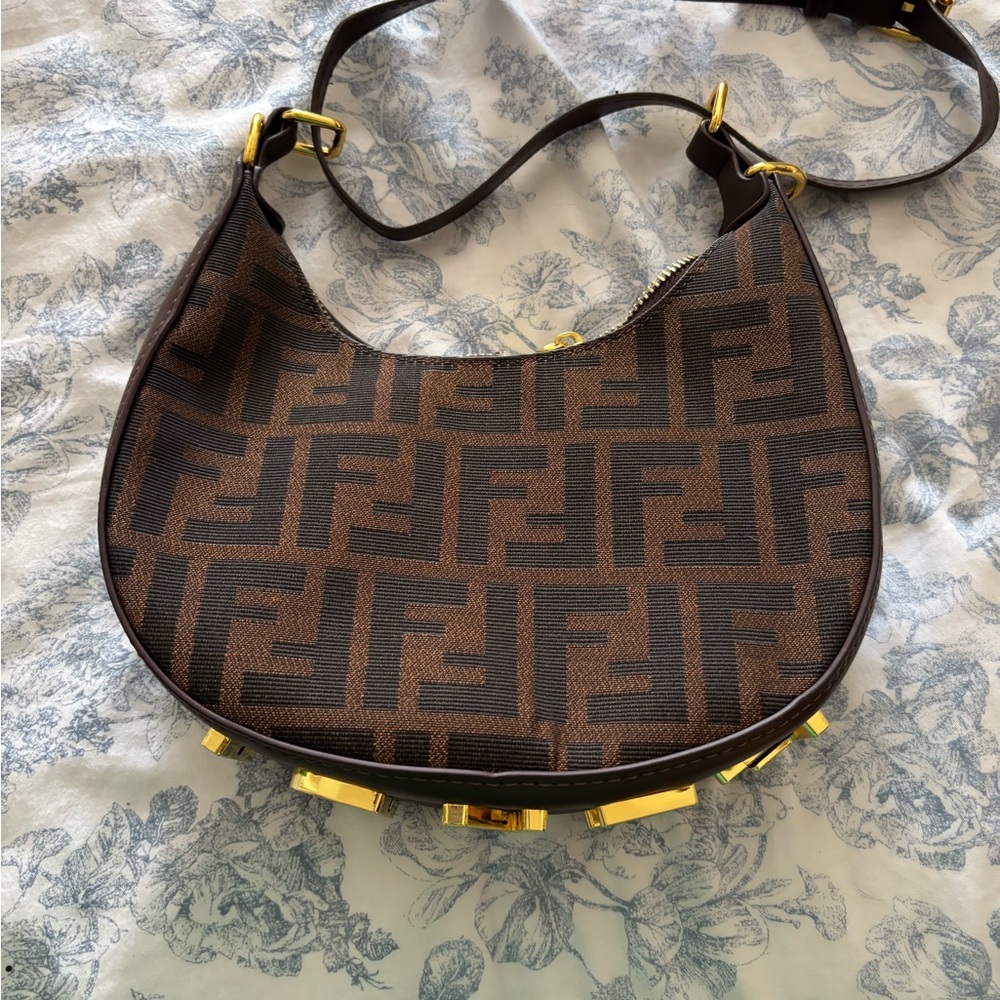 Brown and Black Designer inspired Shoulder Bag
